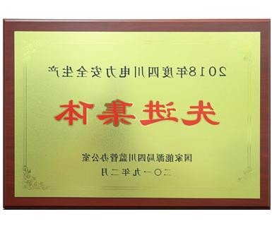 国家能源局四川监管办公室颁发的安全生产先进单位称号